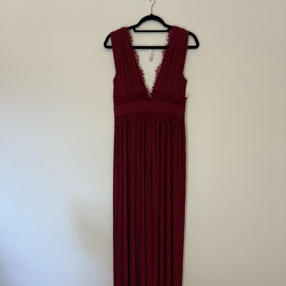 ASOS Burgundy Sleeveless Special Occasions Maxi Dress with Splits Size 8 - Picture 7 of 11